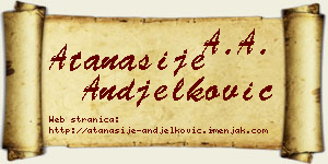 Atanasije Anđelković vizit kartica
